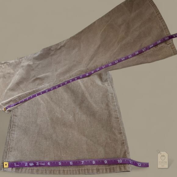 American Eagle High Rise Flare Corduroy Pants Women’s Size 8 Beige - Picture 6 of 7